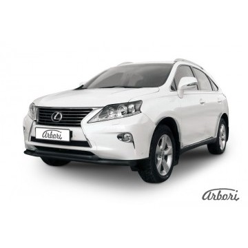 Защита переднего бампера d57+d57 двойная Arbori черн. для Lexus RX350/RX-270 2012-2015