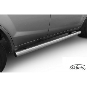 Защита порогов  d76 X60 2011  Arbori нерж. сталь для LIFAN X60 2015-нв