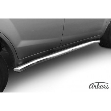 Защита порогов  d60 с изгибами X60 2011  Arbori нерж. сталь для LIFAN X60 2015-нв