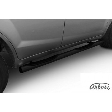 Защита порогов  d76 с проступями X60 2011  Arbori черн. для LIFAN X60 2015-нв
