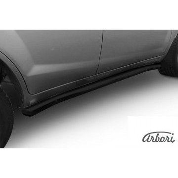 Защита порогов  d60 с изгибами X60 2011  Arbori черн. для LIFAN X60 2015-нв