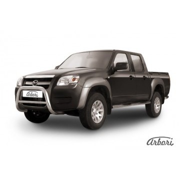 Кенгурятник d76 низкий Arbori нерж. сталь для Mazda BT-50 2006-2011