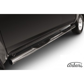 Защита порогов порогов d76 с проступями Arbori нерж. сталь для Mazda BT-50 2006-2011