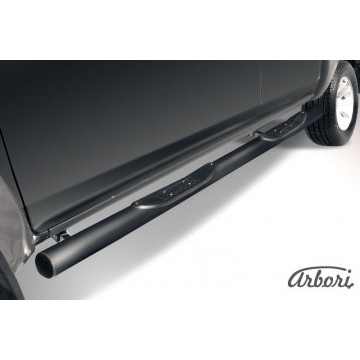 Защита порогов порогов d76 с проступями Arbori черн. для Mazda BT-50 2006-2011