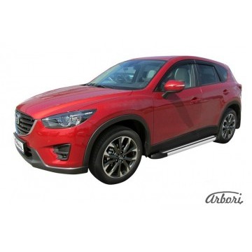 Комплект алюминиевых порогов Arbori Luxe Black 1700 для MAZDA CX-5 2015-2017