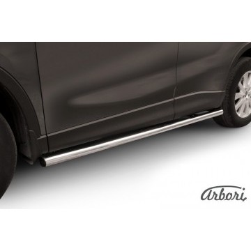Защита порогов d57 труба Arbori нерж. сталь для MAZDA CX-5 2015-2017