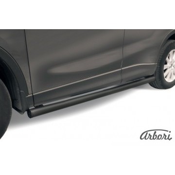 Защита порогов d76 труба Arbori черн. для MAZDA CX-5 2015-2017