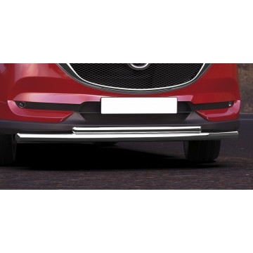 Защита переднего бампера d57+d42 двойная Arbori нерж. сталь для MAZDA CX-5 2017-нв
