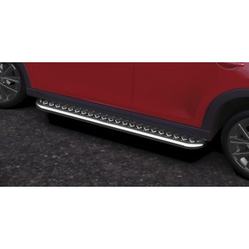 Защита порогов d42 с листом  Arbori нерж. сталь для MAZDA CX-5 2017-нв