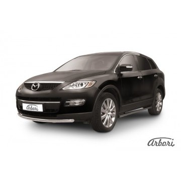 Защита переднего бампера d57 Arbori нерж. сталь для Mazda CX-9 2007-2012