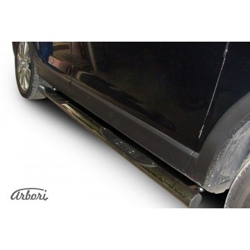 Защита порогов d76 с проступями Arbori нерж. сталь для Mazda CX-9 2007-2012