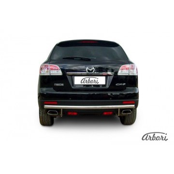Защита заднего бампера d57 Arbori нерж. сталь для Mazda CX-9 2007-2012