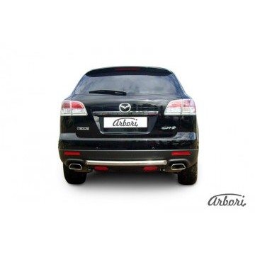 Защита заднего бампера d57 короткая Arbori нерж. сталь для Mazda CX-9 2007-2012