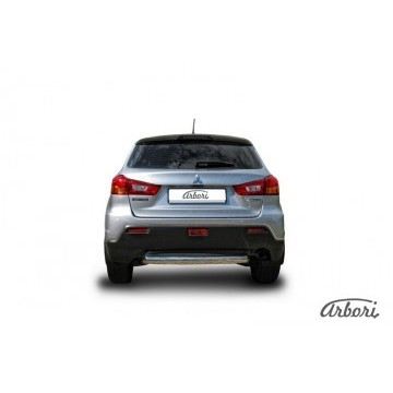 Защита заднего бампера d57 короткая Arbori нерж. сталь для Mitsubishi ASX 2015-2018