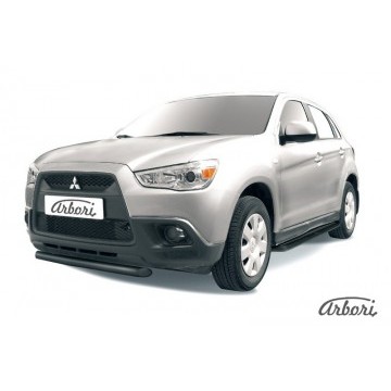 Защита переднего бампера d57 короткая Arbori черн. для Mitsubishi ASX 2015-2018