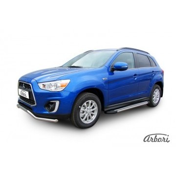 Комплект алюминиевых порогов Arbori Luxe Black 1700 для MITSUBISHI ASX 2014-нв