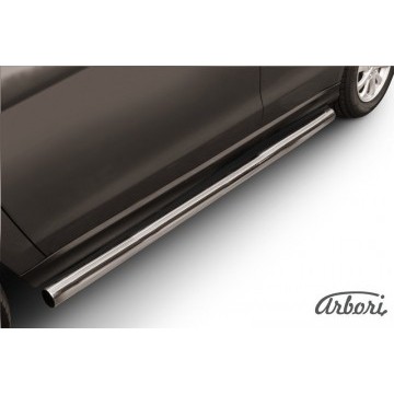 Защита порогов d76 труба Arbori нерж. сталь для MITSUBISHI ASX 2014-нв