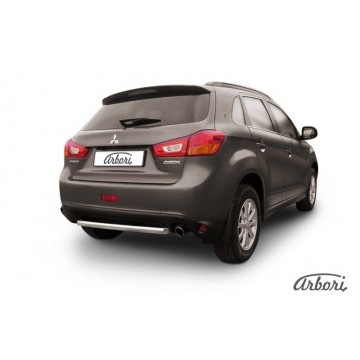 Защита заднего бампера d57 короткая Arbori нерж. сталь для MITSUBISHI ASX 2014-нв