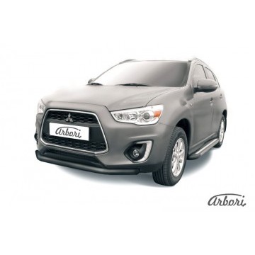 Защита переднего бампера d76 Arbori черн. для MITSUBISHI ASX 2014-нв