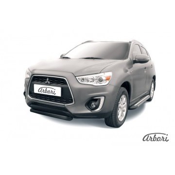Защита переднего бампера d76 короткая Arbori черн. для MITSUBISHI ASX 2014-нв