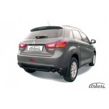 Защита заднего бампера d57 короткая Arbori черн. для MITSUBISHI ASX 2014-нв