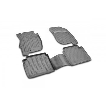 Коврики в салон MITSUBISHI Galant 2004->, 4 шт. (полиуретан, серые)