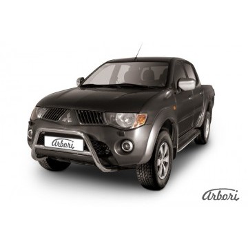 Кенгурятник d57 низкий  Arbori нерж. сталь для MITSUBISHI L200 2006-2015