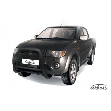 Кенгурятник d76 высокий Arbori черн. для MITSUBISHI L200 2006-2015