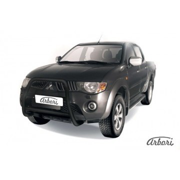 Кенгурятник d57 высокий  Arbori черн. для MITSUBISHI L200 2006-2015