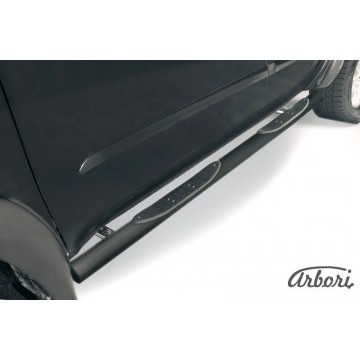 Защита порогов d76 с проступями Arbori черн. для MITSUBISHI L200 2006-2015