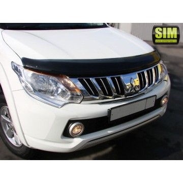 Дефлектор капота темный MITSUBISHI L200 2015-, PAJERO SPORT 2016-