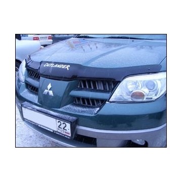 Дефлектор капота темный MITSUBISHI OUTLANDER (Logo) 2000-2007