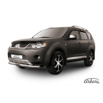Защита переднего бампера d76 Arbori нерж. сталь для Mitsubishi OUTLANDER XL 2007-2009