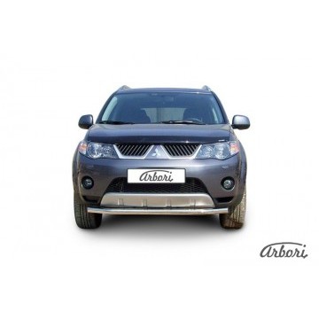 Защита переднего бампера d57 Arbori нерж. сталь для Mitsubishi OUTLANDER XL 2007-2009