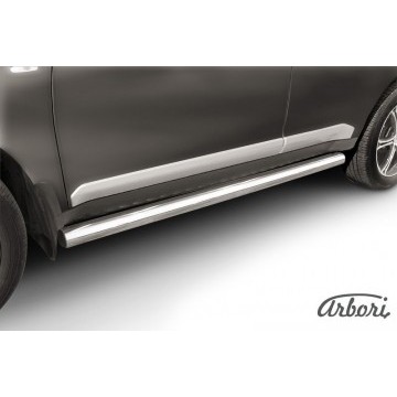 Защита порогов d76 труба Arbori нерж. сталь для Mitsubishi OUTLANDER XL 2007-2009