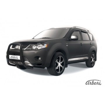 Кенгурятник d57 высокий  Arbori черн. для Mitsubishi OUTLANDER XL 2007-2009