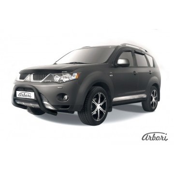 Кенгурятник d76 низкий Arbori черн. для Mitsubishi OUTLANDER XL 2007-2009