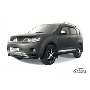 Защита переднего бампера d57 Arbori черн. для Mitsubishi OUTLANDER XL 2007-2009