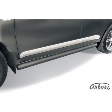 Защита порогов d76 труба Arbori черн. для Mitsubishi OUTLANDER XL 2007-2009
