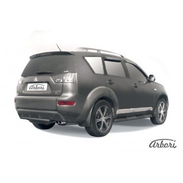 Защита заднего бампера d57 Arbori черн. для Mitsubishi OUTLANDER XL 2007-2009