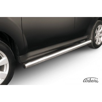Защита порогов d76 труба Arbori нерж. сталь для Mitsubishi OUTLANDER XL 2010-2012