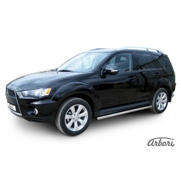 Защита порогов d57 труба Arbori нерж. сталь для Mitsubishi OUTLANDER XL 2010-2012