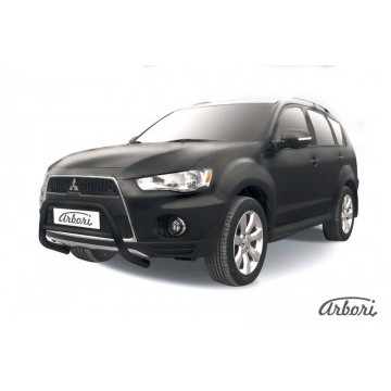 Кенгурятник d57 низкий  Arbori черн. для Mitsubishi OUTLANDER XL 2010-2012