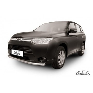 Защита переднего бампера d57 Arbori нерж. сталь для MITSUBISHI Outlander 2013-2014