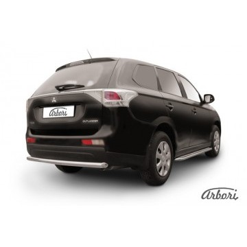 Защита заднего бампера d57  короткая Arbori нерж. сталь для MITSUBISHI Outlander 2013-2014