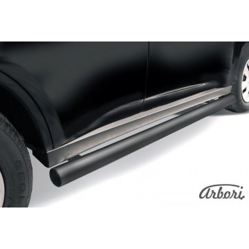Защита порогов d76 труба Arbori черн. для MITSUBISHI Outlander 2013-2014