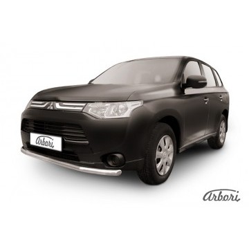 Защита переднего бампера d57 Arbori нерж. сталь для Mitsubishi OUTLANDER 2014-2015