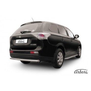 Защита заднего бампера d57  короткая Arbori нерж. сталь для Mitsubishi OUTLANDER 2014-2015