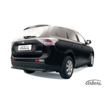 Защита заднего бампера d57  короткая Arbori черн. для Mitsubishi OUTLANDER 2014-2015