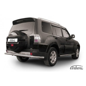 Защита заднего бампера d76 Arbori нерж. сталь для Mitsubishi PAJERO IV 2014-нв